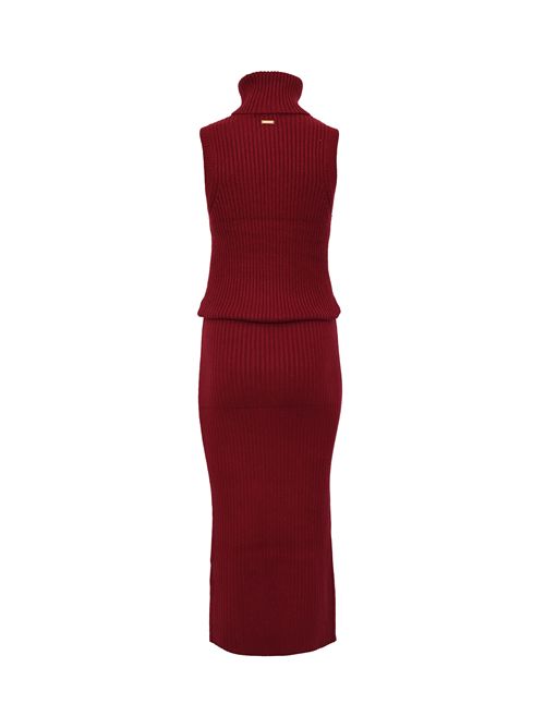 Set maglia smanicata e gonna longuette in viscosa Ciliegia NO SECRETS | 253NS066CILIEGIA